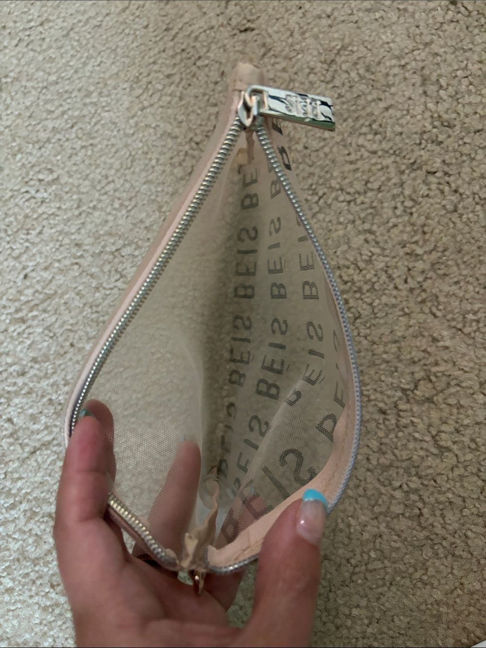 Beis Mesh Toiletry Neutral Zip Bag - Picture 5 of 5